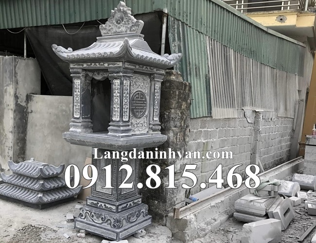 Mẫu bàn thờ, cây hương thờ thần linh ngoài trời bằng đá khối đẹp bán tại Quảng Bình