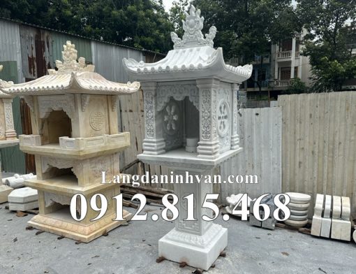 Mẫu miếu thờ nhỏ thờ thần linh ngoài trời đá trắng đẹp bán tại Đà Nẵng