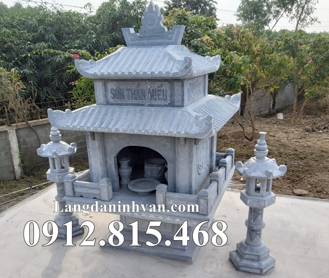 Mẫu miếu thờ thần linh sơn thần, thổ thần, thổ địa, quan thần linh bằng đá khối đẹp bán tại Quảng Bình