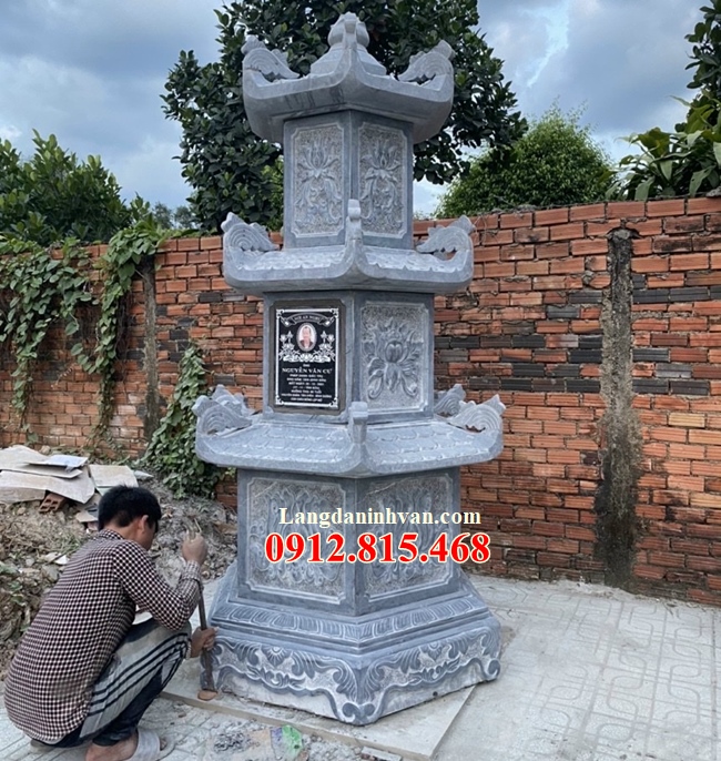 Mẫu mộ bảo tháp lục giác đẹp để thờ tro cốt bán tại Tiền Giang