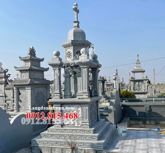 Mẫu lăng mộ đá công giáo, lăng mộ đá đạo thiên chúa đẹp bán tại Quảng Ngãi