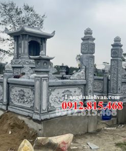 Mẫu lăng mộ đá đẹp, cây hương nghĩa trang đẹp xây 1 mái, 1 đao hợp phong thủy bán tại Quảng Ngãi