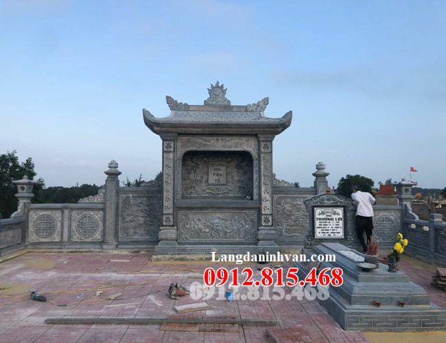 Mẫu lăng mộ đá một mái đẹp bán, lắp đặt tại Quảng Nam chuẩn phong thủy