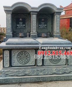 Mẫu mộ đá đôi đẹp, chụp mộ đá đôi đẹp xây 1 mái vòm chuẩn phong thủy bán tại Quảng Ngãi