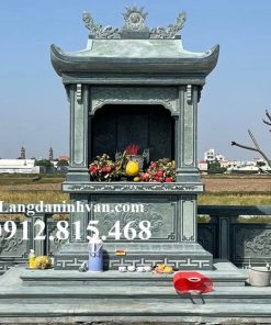 Mẫu lăng mộ đá, cây hương, miếu thờ thần linh nghĩa trang gia đình xây 1 mái đẹp bán tại Quảng Bình