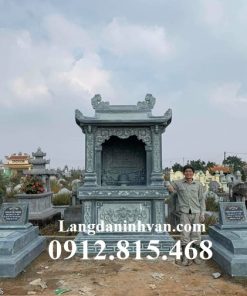 Mẫu lăng mộ đá gia đình, gia tộc, dòng họ đẹp bán tại Hà Giang thiết kế xây 1 mái chuẩn phong thủy