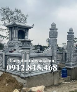 Mẫu lăng mộ đá gia đình, gia tộc, dòng họ xây một mái đao đơn giản đẹp bán tại Quảng Ninh