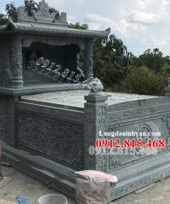 Mẫu mộ, chụp mộ đá khối xanh rêu xây kim tĩnh để tro cốt, hài cốt chuẩn phong thủy bán tại Khánh Hòa
