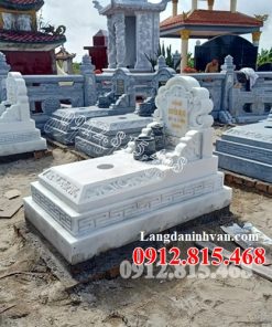 Mẫu mộ, chụp mộ tam cấp đá trắng cẩm thạch đẹp bán tại Phú Yên