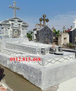 Mẫu mộ đá công giáo, mộ đá đạo thiên chúa xây tam cấp đẹp bán tại Phú Yên