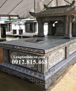 Mẫu mộ đá đẹp bán tại Bắc Giang thiết kế xây một mái đao chuẩn phong thủy bán, lắp đặt tại Bắc Giang
