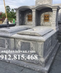 Mẫu mộ đá đôi một mái đao đẹp bán tại Hà Giang