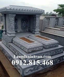 Mẫu mộ đá đôi một mái, mộ đao đơn giản đẹp bán tại Phú Thọ