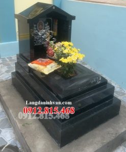 Mẫu mộ đá hao cương, mộ đá granite nguyên khối xây tam cấp đơn giản đẹp bán tại Khánh Hòa