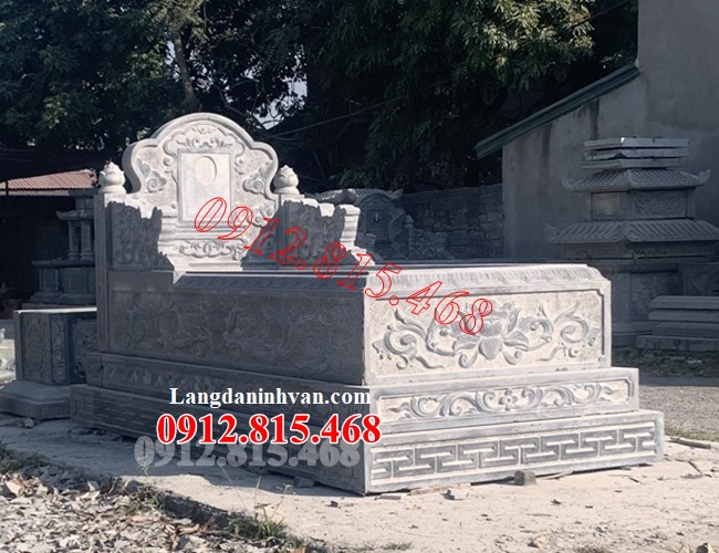 Mẫu mộ đá, lăng mộ đá xây kim tĩnh để tro cốt, hài cốt đơn giản đẹp bán tại Bình Thuận