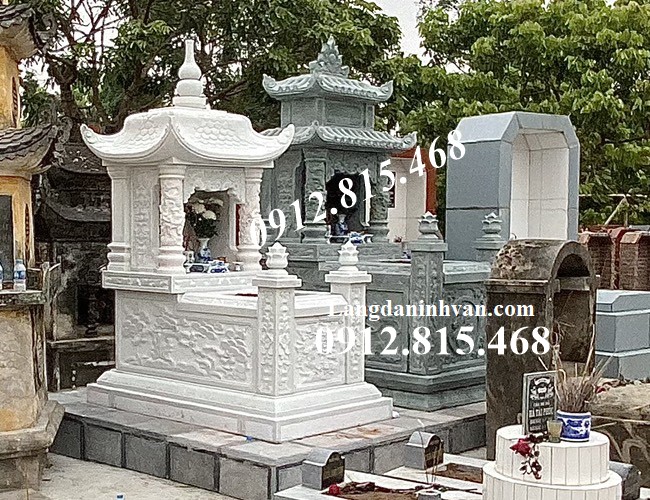 Mẫu mộ đá trắng một mái đẹp xây cho người mất trẻ, thai nhi bán tại Bắc Ninh