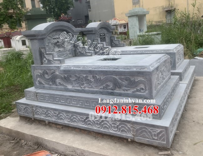 Mẫu mộ đôi, chụp mộ đôi để tro cốt hài cốt đá khối đẹp bán tại Bình Thuận