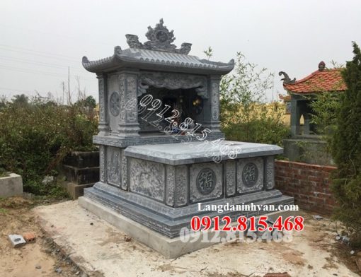 Mẫu mộ đôi, chụp mộ đôi, mộ song thân ông bà, cha mẹ xây 1 mái đá khối đẹp bán tại Khánh Hòa