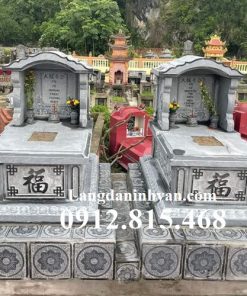 Mẫu mộ đôi một mái, chụp mộ đá đôi một mái đẹp bán tại Ninh Thuận