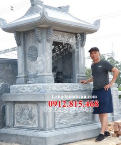 Mẫu mộ, lăng mộ để tro cốt thiết kế xây 1 mái, 1 đao đá khối đẹp bán tại Phú Yên