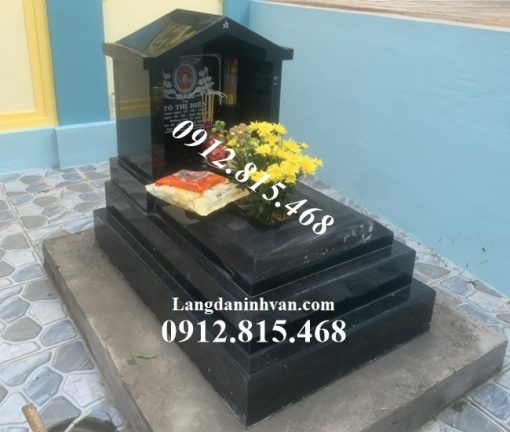Mẫu mộ một mái, một đao đá hoa cương đơn giản hiện đại đẹp bán tại Hà Nội