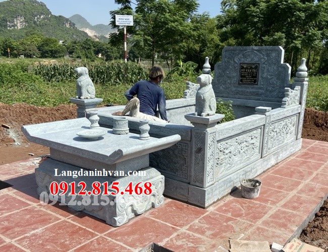Mẫu mộ tổ, lăng mộ tổ đẹp thiết kế xây bằng đá hợp phong thủy bán tại Bình Thuận