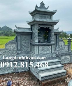 Mẫu lăng mộ đá gia đình hai mái đao đẹp bán tại Hà Nội