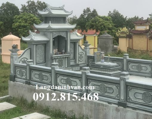 Mẫu lăng mộ gia đình, gia tộc, dòng họ thiết kế xây 2 mái đẹp chuẩn phong thủy bản tại Đà Nẵng