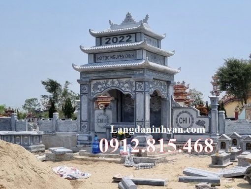Mẫu lăng mộ, nhà để thờ tro cốt gia đình, gia tộc, dòng họ 3 mái đá khối đẹp bán tại TP Hồ Chí Minh, Sài Gòn