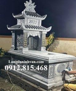 Mẫu mộ, chụp mộ hai mái để tro cốt, hài cốt đá khối đẹp bán tại Ninh Thuận