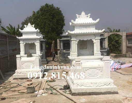 Mẫu mộ, chụp mộ hai mái, hai đao đá trắng đẹp bán tại Hà Nội