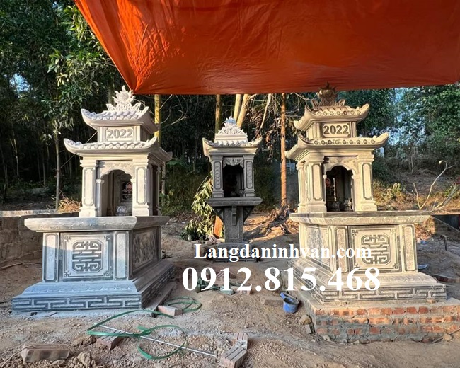 Mẫu mộ đá đẹp hai mái cải táng, sang cát, hỏa táng, để tro cốt bán tại Quảng Ninh
