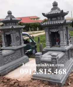 Mẫu mộ đá hai mái cả táng, sang cát, hỏa táng, để tro cốt bán tại Phú Thọ