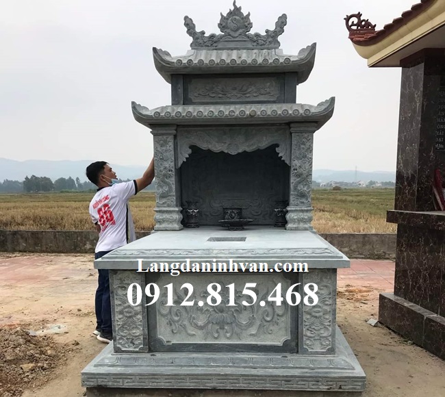 Mẫu mộ đá hai mái đẹp bán tại Quảng Ninh 14MHM – Mộ đá Quảng Ninh