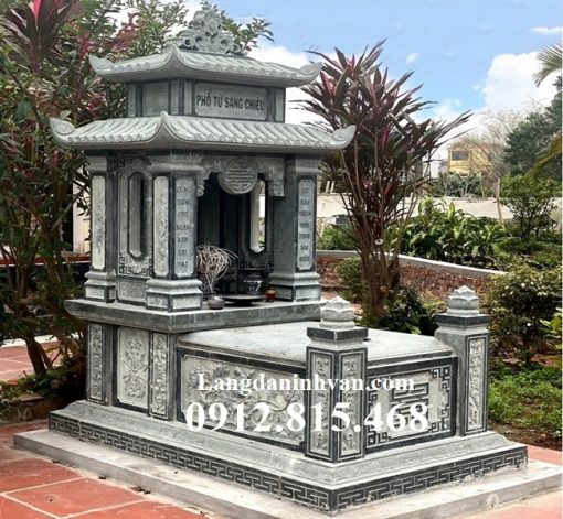 Mẫu mộ đá hai mái đẹp bán tại Yên Bái 21MHM – Mộ đá đẹp tại Yên Bái