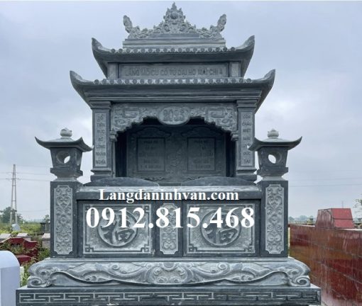 Mẫu mộ đôi, chụp mộ đôi, mộ song thân, nhà mồ song thân 2 mái đá xanh rêu đẹp bán tại Sài Gòn, Hồ Chí Minh