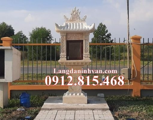 Mẫu bàn thờ thiên, cây hương thờ ngoài trời đá vàng đẹp kích thước 81x81(cm) bán tại Thành Phố Hồ Chí Minh, Sài Gòn