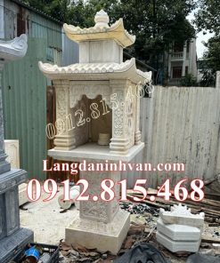 Mẫu bàn thờ thiên thờ thần linh ngoài trời đá vàng đẹp thiết kế 2 mái che chuẩn phong thủy bán tại Thành Phố Hồ Chí Minh, Sài Gòn