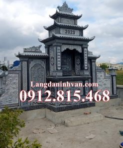 Mẫu lăng mộ đá gia đình ba mái đẹp bán tại Thái Nguyên