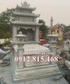 Mẫu mộ ba mái đá xanh rêu đẹp nhất bán tại Hưng Yên