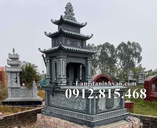 Mẫu mộ ba mái đá xanh rêu đẹp nhất bán tại Lạng Sơn