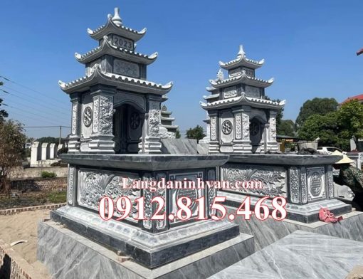 Mẫu mộ đá ba mái đẹp bán tại Nam Định 18MBM – Mộ đá đẹp Nam Định