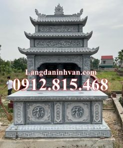 Mẫu mộ đá đôi ba mái đẹp bán tại Hưng Yên