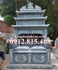 Mẫu mộ đá đôi ba mái đẹp bán tại Nam Định