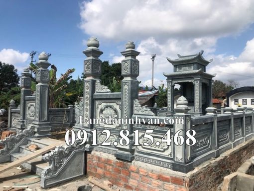 Mẫu nghĩa trang gia đình đá xanh rêu hiện đại đẹp