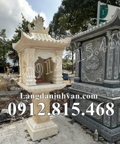 Mẫu bàn thờ thiên, cây hương đá vàng 1 mái chùa đẹp bán tại Đồng Nai