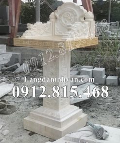 Mẫu bàn thờ thiên ngoài trời đá vàng đẹp bán tại Đồng Nai BTT60 - Cây hương đá đẹp