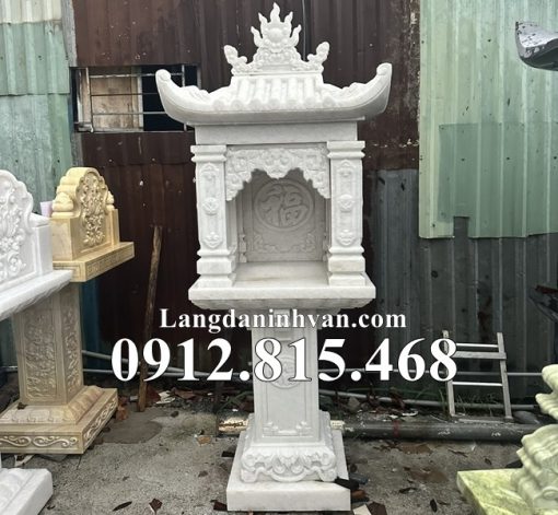 Mẫu bàn thờ thiên thờ thần linh thổ địa, quan thần linh đá trắng đẹp bán tại Bà Rịa Vũng Tàu