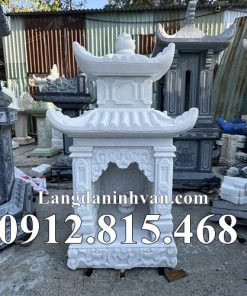 Mẫu bàn thờ thiên thờ thần linh thổ địa, quan thần linh đá trắng đẹp bán tại Hậu Giang