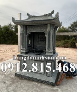 Mẫu miếu thờ đá khối xanh rêu đẹp thiết kế xây dựng cho gia đình, công ty, doanh nghiệp chuẩn phong thủy bán tại An Giang